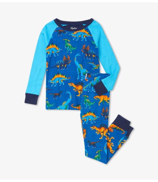 Hatley Dino Park tweedelige pyjama Blauw - Organic Cotton