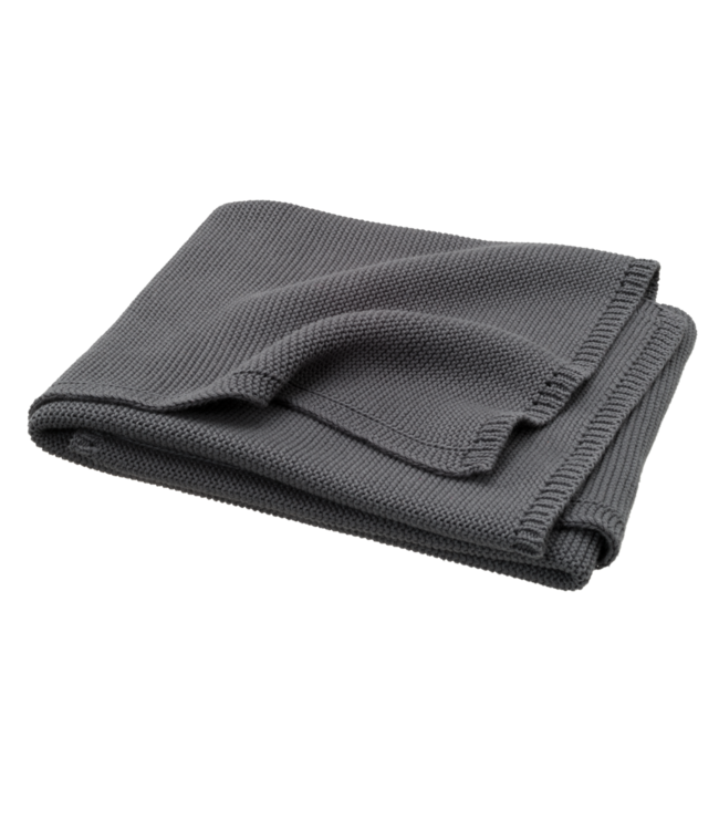 Fresk Fresk gebreide wiegdeken Bio katoen  80 x 100 cm effen Dark Grey
