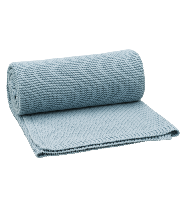 Fresk Fresk gebreide wiegdeken Bio katoen  80 x 100 cm effen Blue Fog