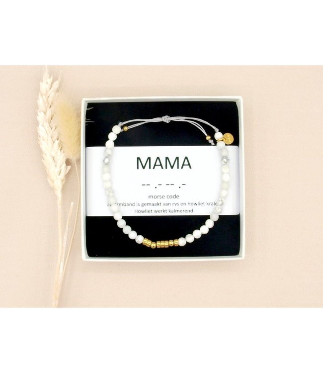 Morse code armband Mama - Howliet, Goud