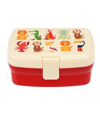 Lunchbox met uitneembaar blad met vakjes Colourful Creatures