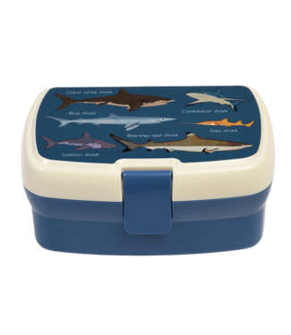 Lunchbox met uitneembaar blad met vakjes Sharks