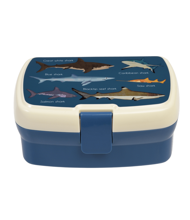 Lunchbox met uitneembaar blad met vakjes Sharks
