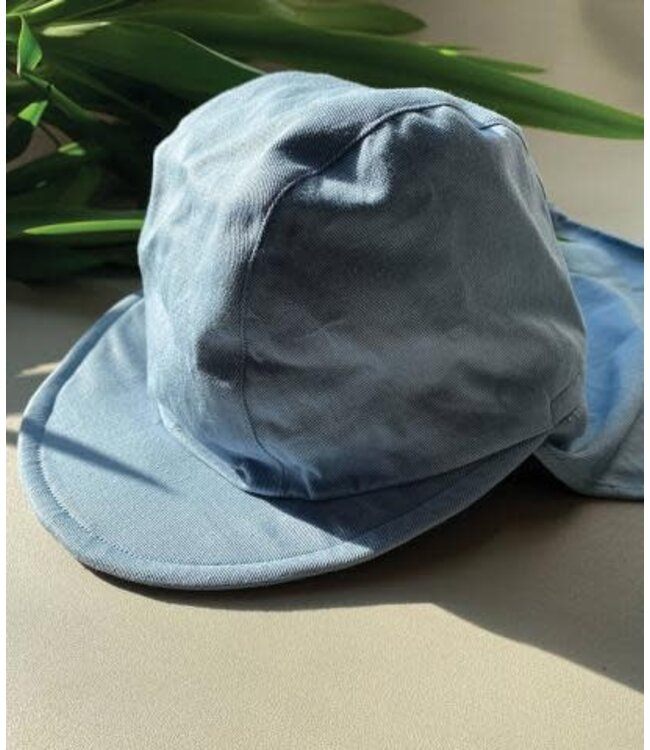 Filibabba Filibabba Zonnehoed met Flap One Size- Powder Blue