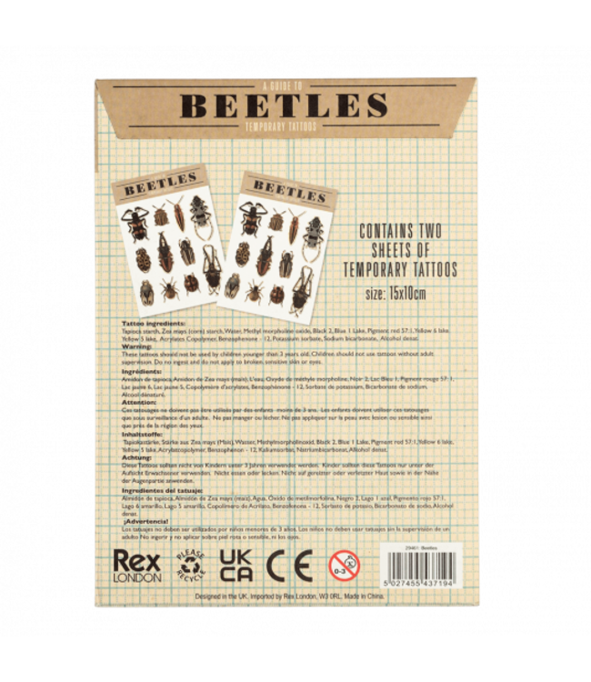 Rex London Temporary Tattoos Beetles