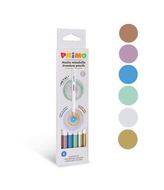 6 Kleurpotloden Metal