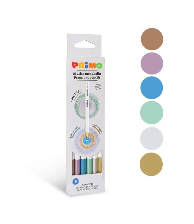 6 Kleurpotloden Metal