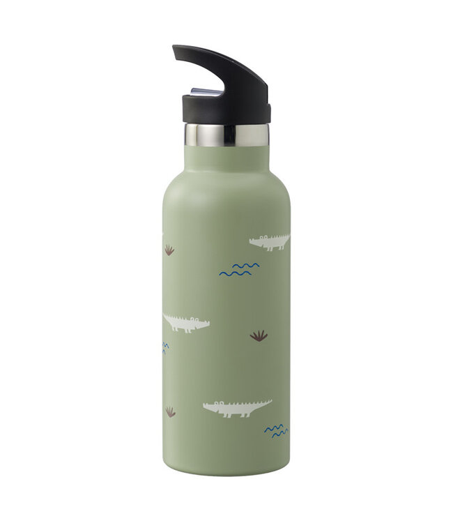 Fresk Fresk Nordic Thermosfles met twee doppen Crocodile, 500 ml dubbelwandig roestvrij staal