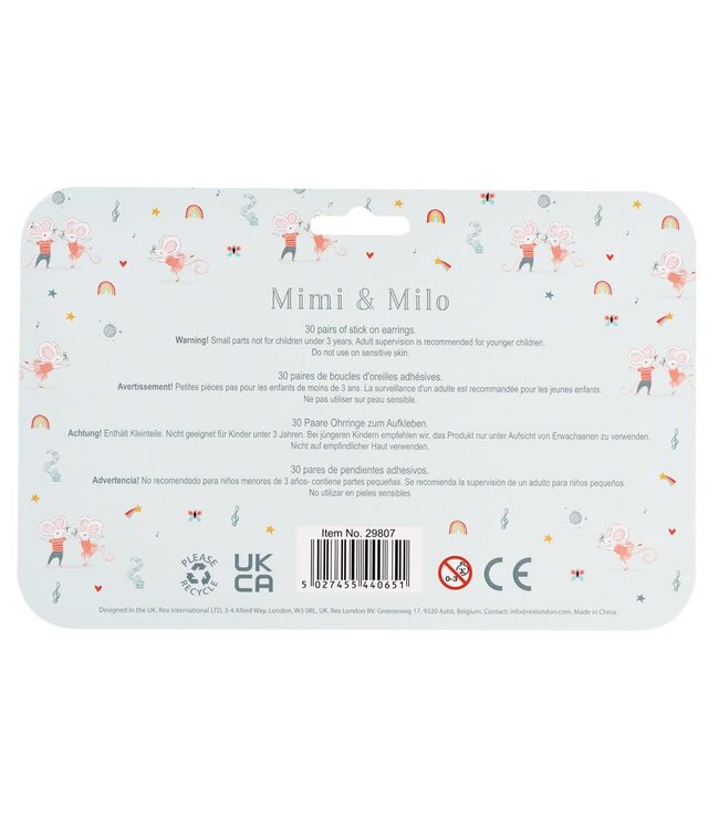 Plak oorbellen - Stickertjes Mimi and Milo
