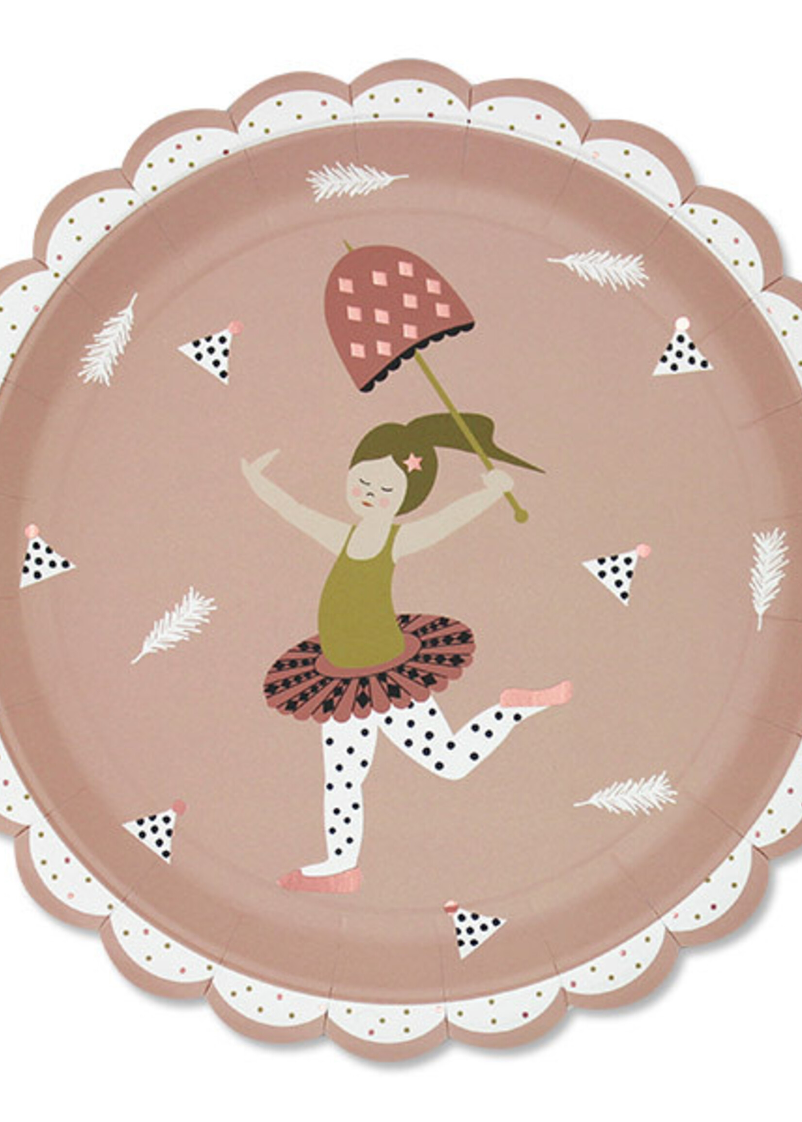 Papieren bordjes Ballerina -   8 stuks