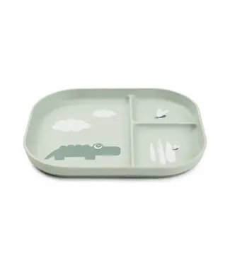 Done by Deer Foodie compartment plate - Croco  Green