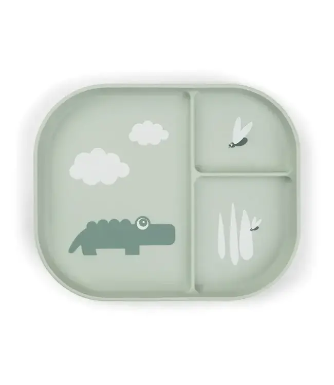 Done by Deer Foodie compartment plate - Croco  Green