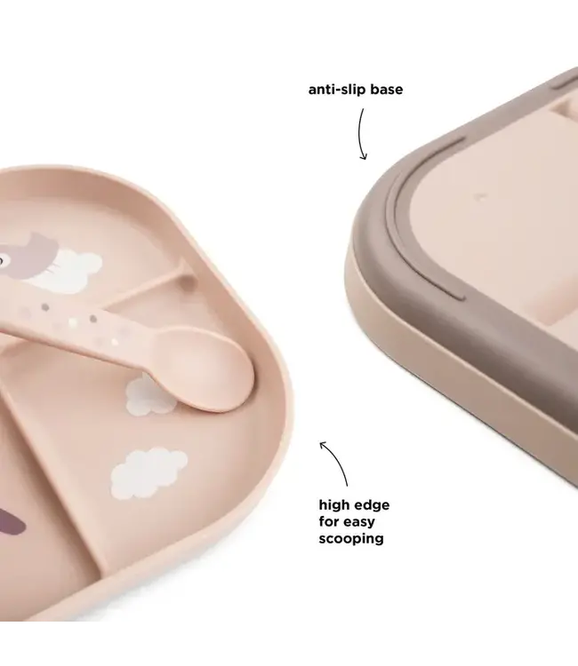 Done by Deer Foodie compartment plate - Happy Clouds Powder