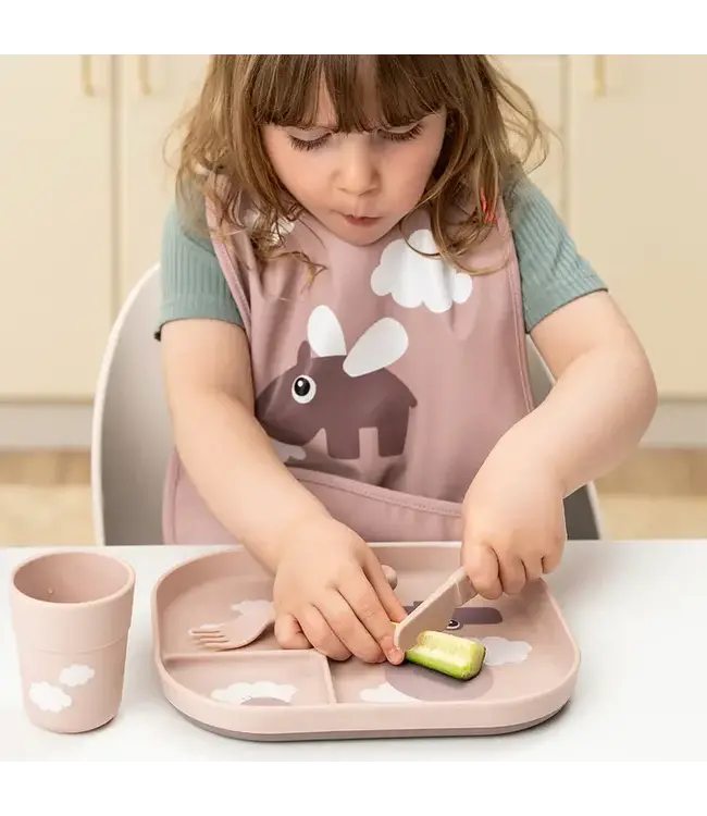 Done by Deer Foodie compartment plate - Happy Clouds Powder