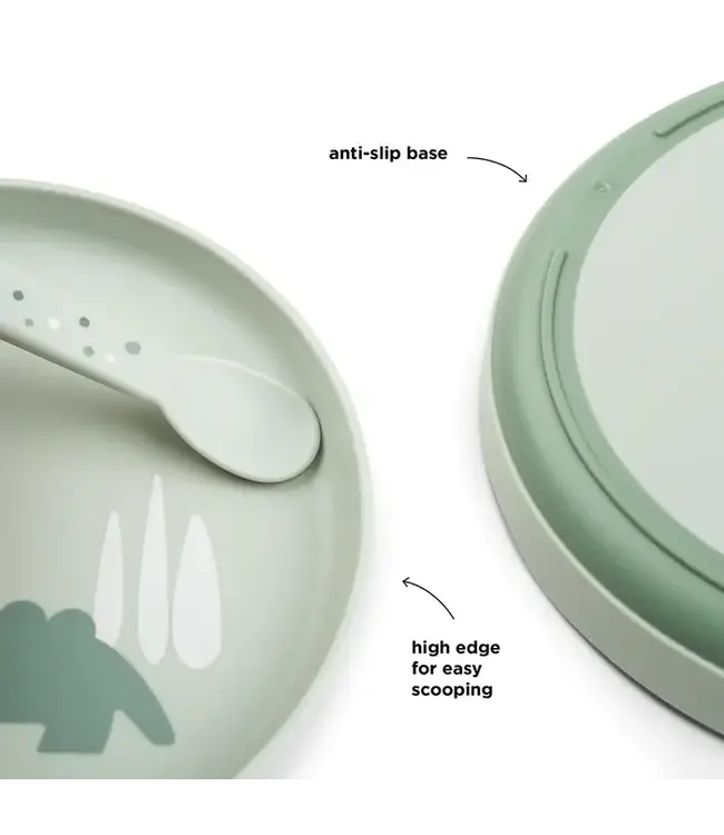 Done by Deer Foodie plate - Croco Green