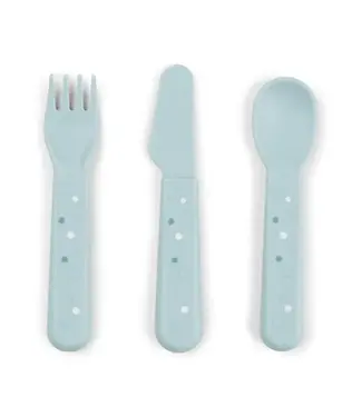 Done by Deer Foodie cutlery set - Happy Dots Blue