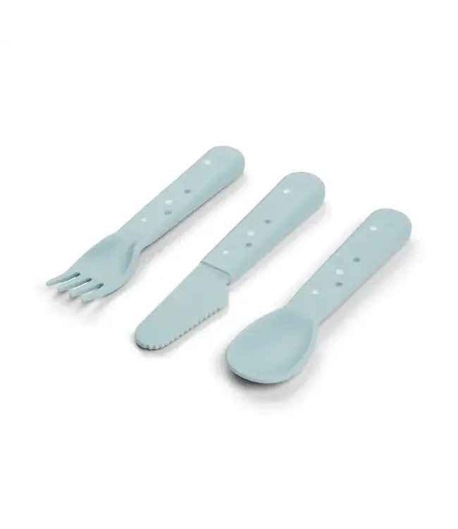 Done by Deer Foodie cutlery set - Happy Dots Blue