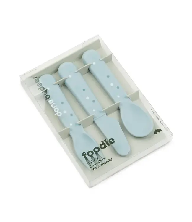 Done by Deer Foodie cutlery set - Happy Dots Blue