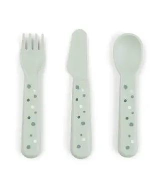 Done by Deer Foodie cutlery set - Happy Dots Green