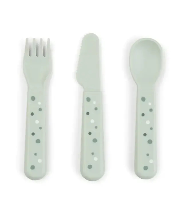 Done by Deer Foodie cutlery set - Happy Dots Green