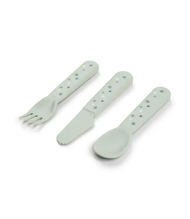Done by Deer Foodie cutlery set - Happy Dots Green