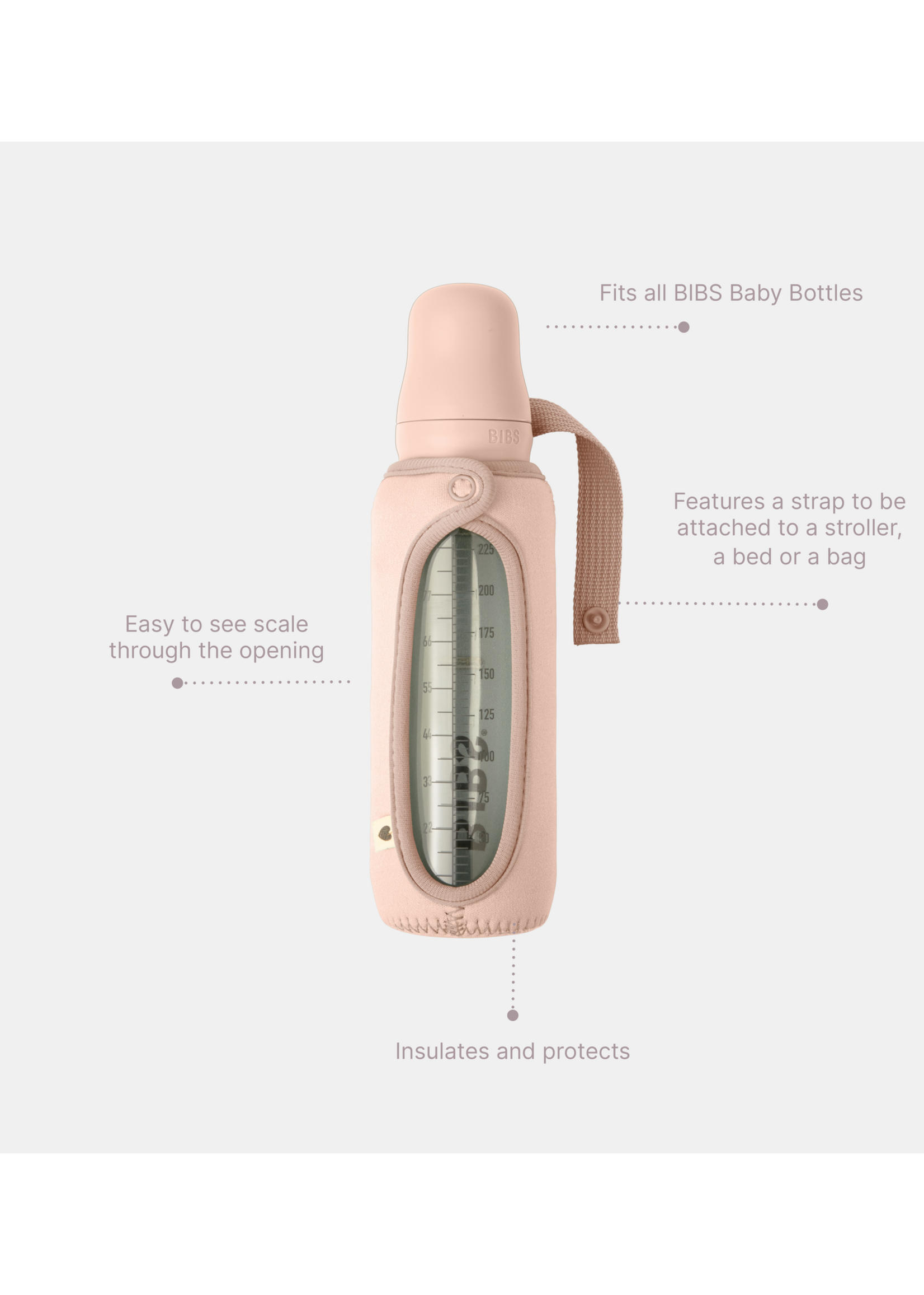 Bibs Baby Bottle Sleeve voor Bibs glazen fles  Small - Woodchuck