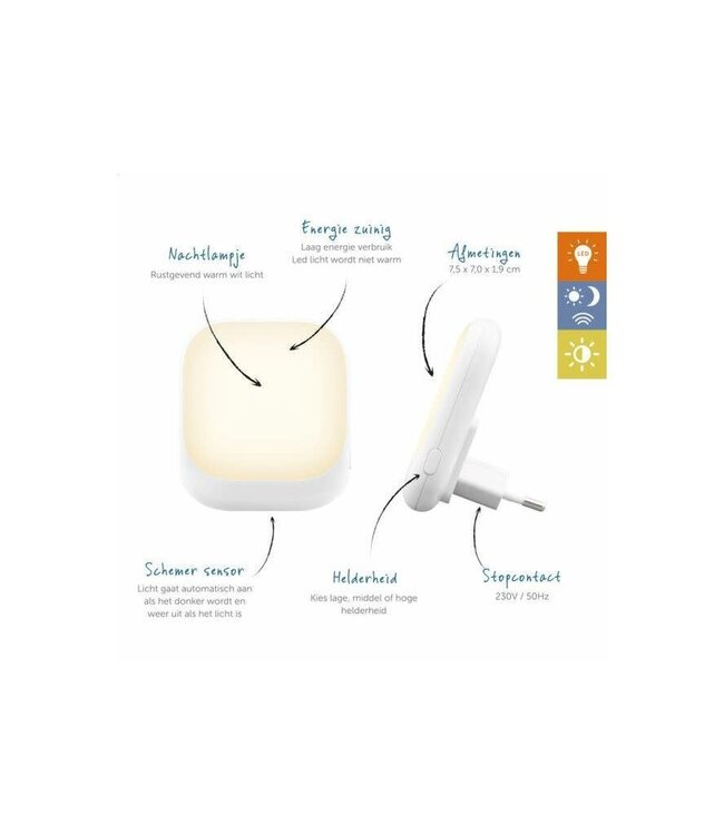 Zazu Socket light White - Stopcontact Nachtlampje