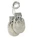 Disana Baby handschoenen met koordje gebreid GOTS Merino wol Grey - Natural
