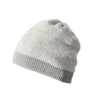 Disana Beanie - Gebreide muts GOTS Merino wol Grey- Natural