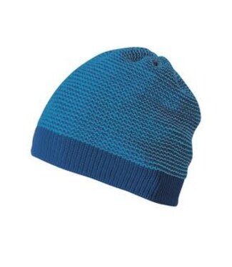 Disana Beanie - Gebreide  muts GOTS Merino wol Navy- Lagoon