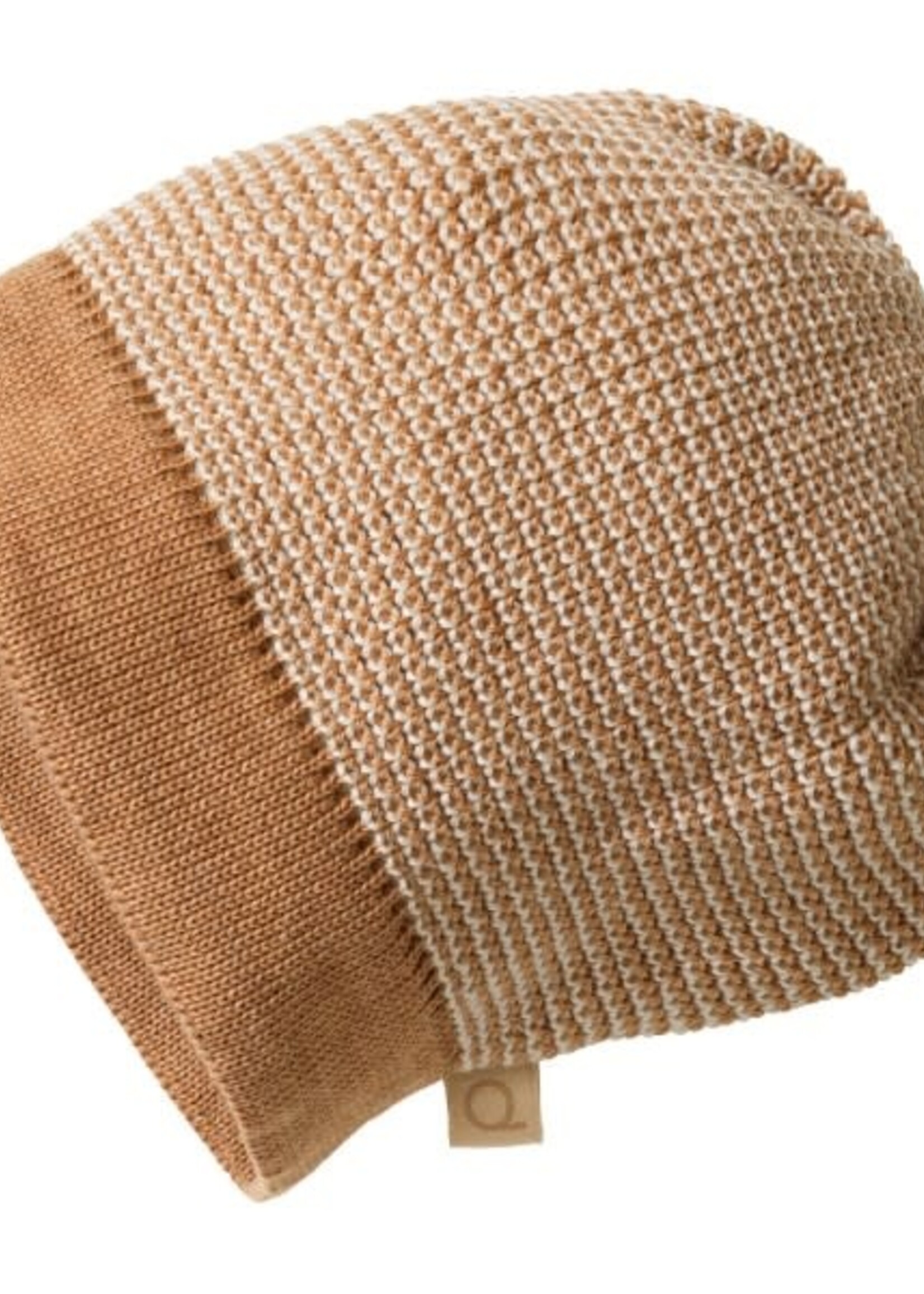 Disana Beanie - Gebreide  muts GOTS Merino wol Caramel - Natural