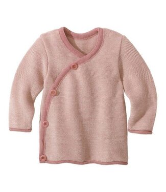 Disana Overslag vest GOTS Gebreide Wol Rose - Natural