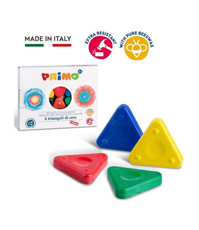 6 Driehoek waskrijtjes