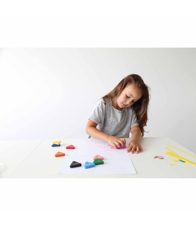 6 Driehoek waskrijtjes