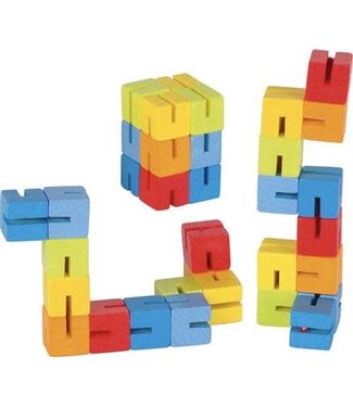 Pocket puzzel -  elastische blokjes slang