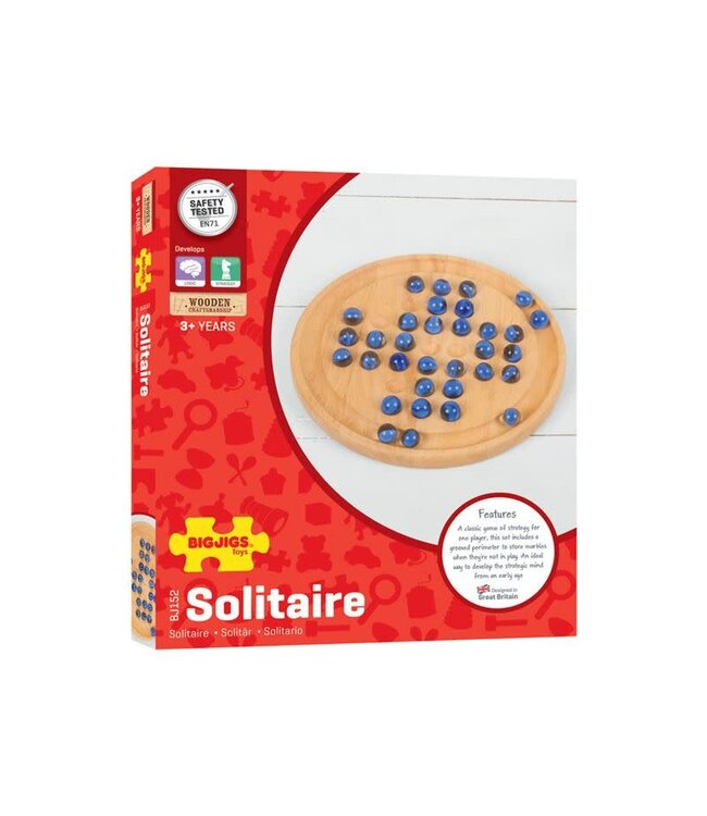 Solitaire - Houten spel met knikkers