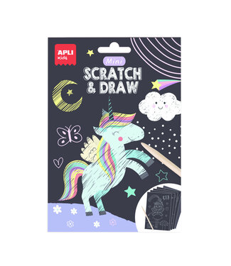 Mini Kras Kleuren Boek Unicorn - 8 kaarten