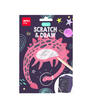 Mini Kras Kleuren Boek Dino - 8 kaarten