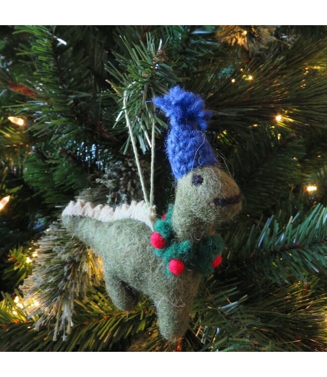 Felt so good Kersthanger Cosy Dinosaur - Handmade & Biodegradable