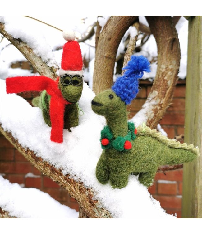 Felt so good Kersthanger Cosy Dinosaur - Handmade & Biodegradable