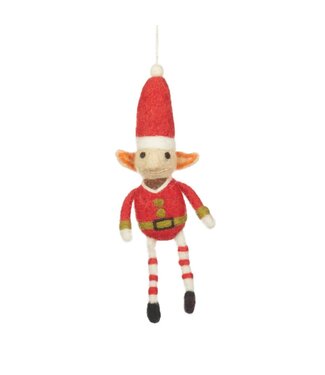 Felt so good Kersthanger Red Elf - Handmade & Biodegradable