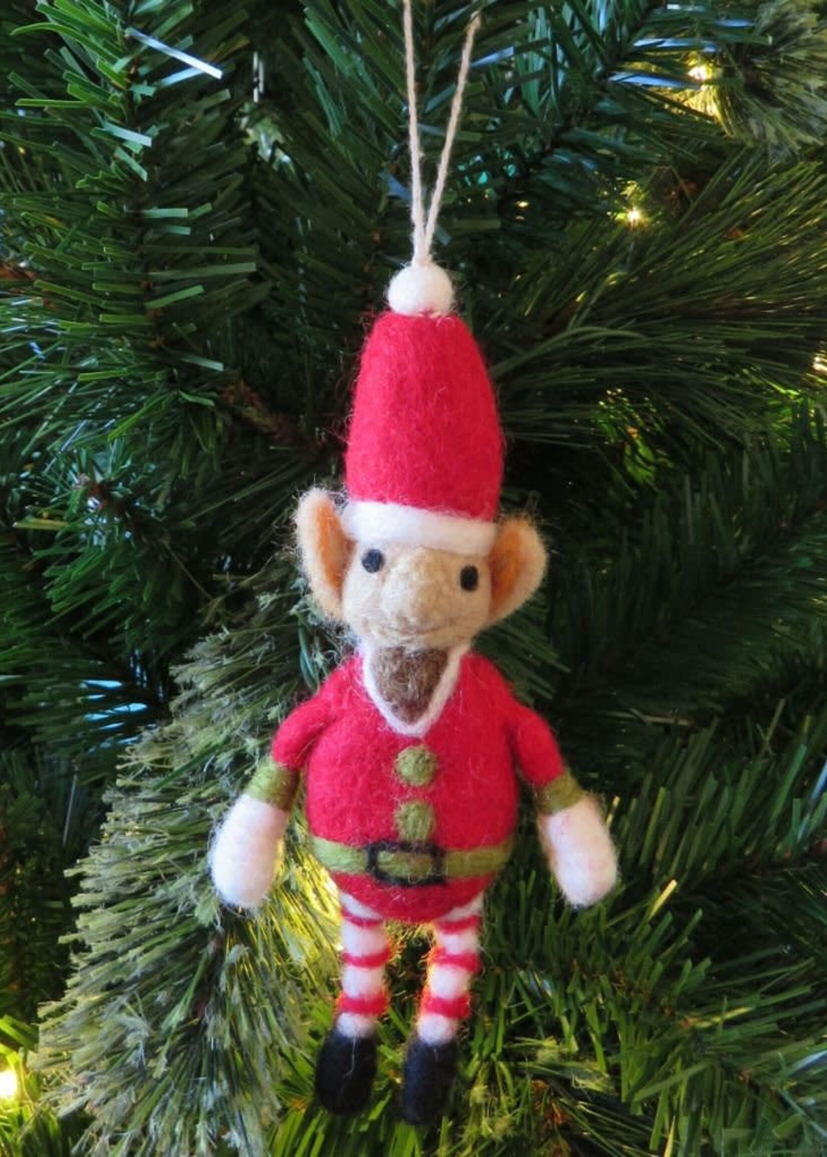 Felt so good Kersthanger Red Elf - Handmade & Biodegradable