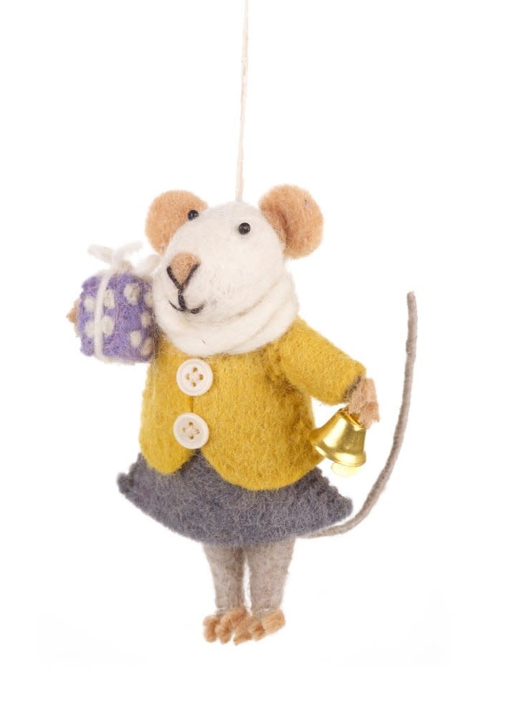 Felt so good Kersthanger Agnes mouse - Handmade & Biodegradable