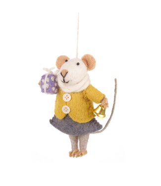 Felt so good Kersthanger Agnes mouse - Handmade & Biodegradable