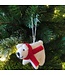 Felt so good Kersthanger Winter polar bear - Handmade & Biodegradable