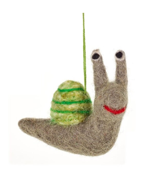 Felt so good Kersthanger Shelby the snail - Handmade & Biodegradable