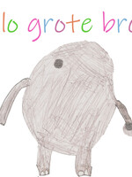 Kaartje met envelop olifant - hallo grote broer