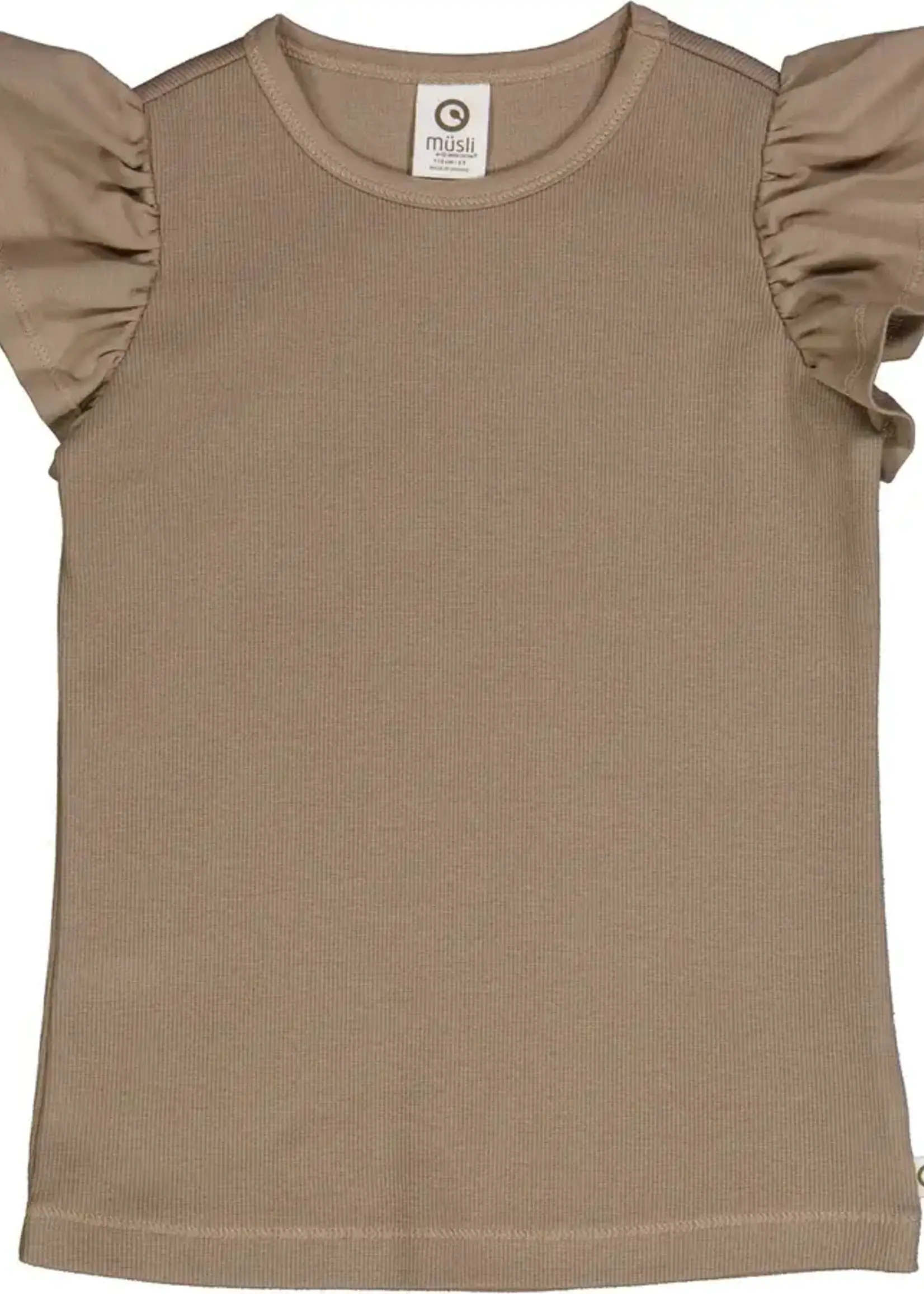 Muesli Kids Cozy T-Shirt kids GOTS rib katoen Cashew