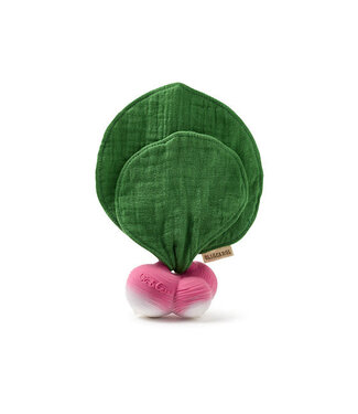 Ramona the Radish bijtspeeltje en knuffeldoekje - Natuurrubber & Natuurlijke pigmenten