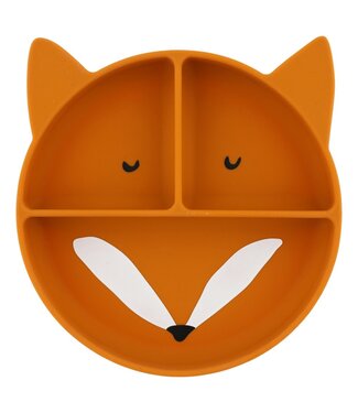 Trixie Siliconen bord met vakjes en zuignap - Mr. Fox